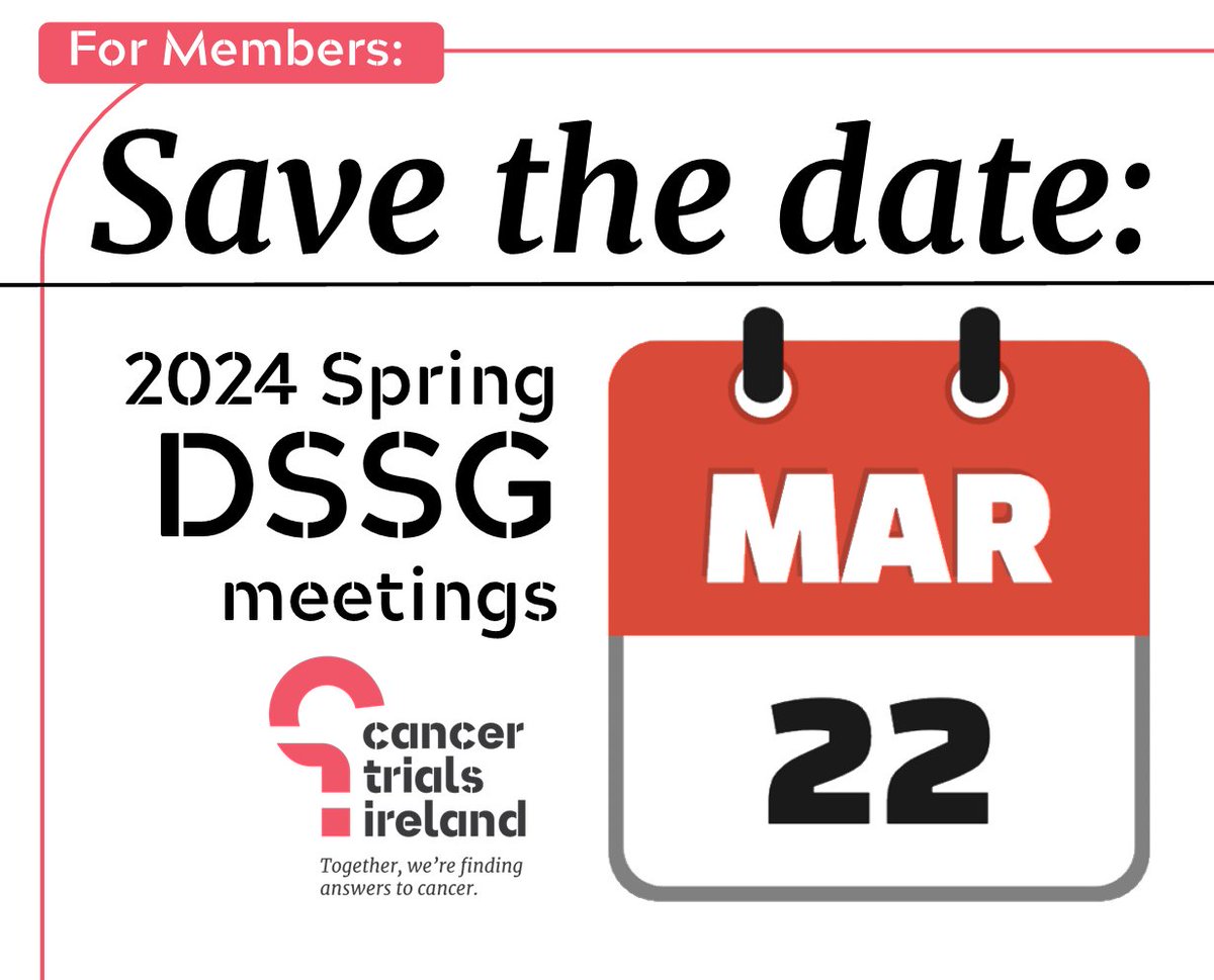 📢🗓️**MEMBERS**🗓️📢 The Spring DSSG meetings will take place on Friday 22nd March 2024. The meetings will be held in RCSI, Dublin 2. Members may attend virtually or in-person. Meeting times, an agenda for the day, and other details will be published in the coming weeks.