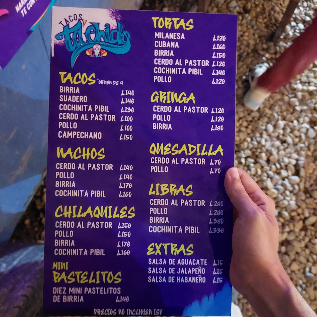 Todo es sabroso en Tacos Tachido y <L200. En mi registro, los tacos de birria más top de sps, cierra 9pm #RumboETHLatam
maps.app.goo.gl/n2MAox1mqKX66e…