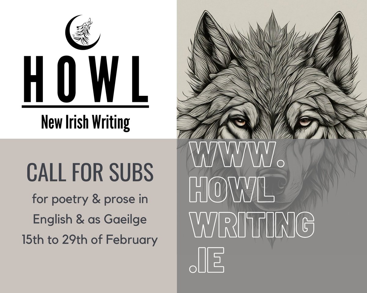 Submissions are now open for HOWL 24! Send us your poems and stories in English and as Gaeilge. We can't wait to read your work 🖤 @MunLitCentre @poetryireland @IrishWritersCtr @stingingfly @bansheelit @WordsIreland @EnglishUCC @corkcityarts @corkcitycouncil @DublinBookFest
