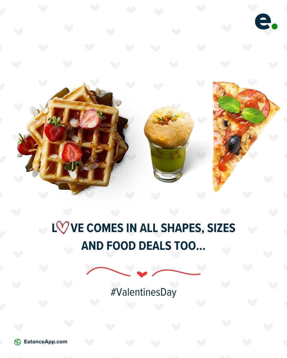 Eatance_app's tweet photo. Embrace the #diversity of #love on #ValentineDay!💕🍕Love comes in all flavors, sizes, and unbeatable food deals. 🎉 

Enjoy your Valentine's Day with Greate #FoodDeal,  Available Only at #EatanceApp: https://t.co/P9woHilCIc

#foodphotography #valentinesrecipes #Eatance https://t.co/2mrrZtKIBR