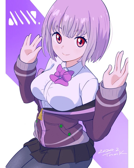 なんとなく対になるように描いた#SSSS_GRIDMAN#新条アカネ #宝田六花 