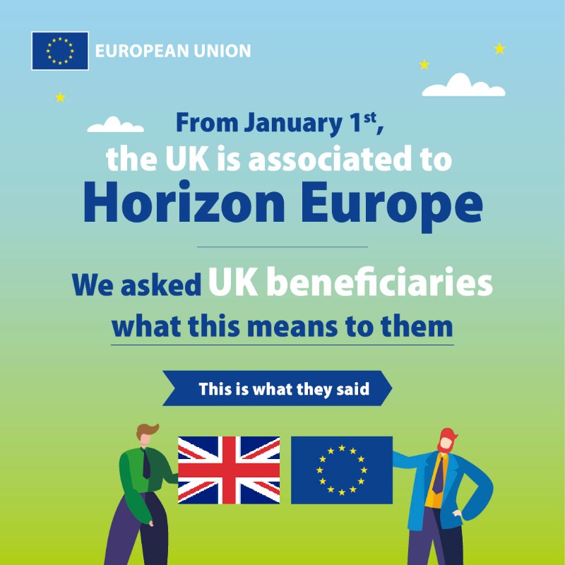 HorizonEU's tweet photo. 🇬🇧 is associated to #HorizonEurope, the 🇪🇺 programme for #research &amp; #innovation, as of 1 January 2024. 
 
Learn what this means for UK beneficiaries ⤵️ #HorizonEU