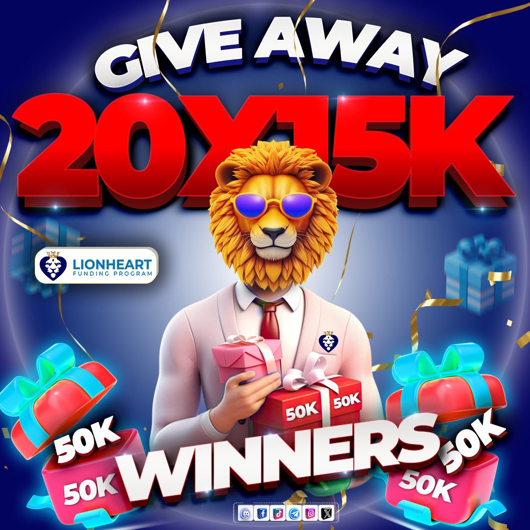 Lionheart Funding Program (@lionheartlfp) on Twitter photo ๐$300k VALENTINES Giveaway Alert ๐
We are giving away 20 x $15k Alpha Challenge accounts! Winners will be announced on discord in 72 hours
Must followed Rules to win ๐
1) Follow: <a href="/lionheartLFP/">Lionheart Funding Program</a> & <a href="/NdemazeahG/">Ndemazeah Godlove</a>
2) Like & retweet
3) Join Discord: ๐$300k VALENTINES Giveaway Alert ๐
We are giving away 20 x $15k Alpha Challenge accounts! Winners will be announced on discord in 72 hours
Must followed Rules to win ๐
1) Follow: <a href="/lionheartLFP/">Lionheart Funding Program</a> & <a href="/NdemazeahG/">Ndemazeah Godlove</a>
2) Like & retweet
3) Join Discord: