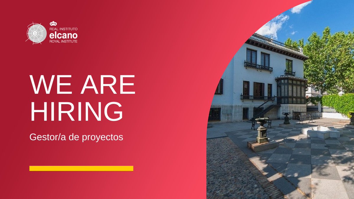 💼 Buscamos gestor/a de proyectos:
➡️Experiencia en convocatorias de proyectos de investigación nacionales
➡️Experiencia en proyectos de investigación europeos (HORIZON EUROPE, H2020)
➡️3 años de gestión y/o justificación de proyectos nacionales y europeos
realinstitutoelcano.org/ofertas-de-tra…