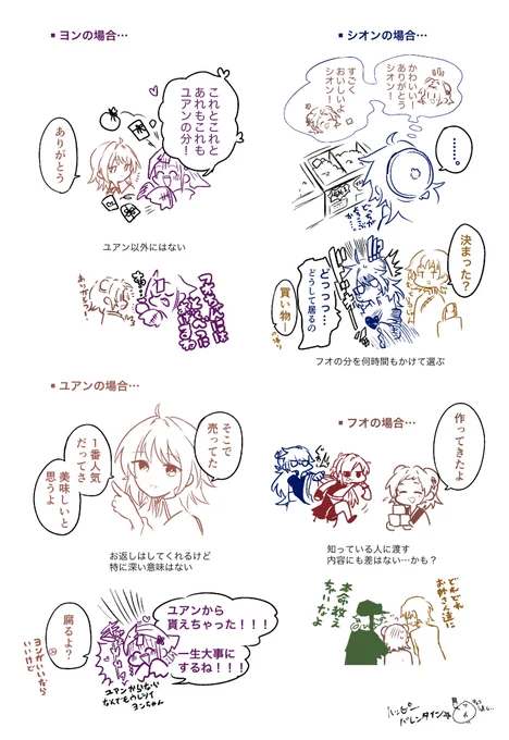 せっかくのバレンタイン、絵を上げられず申し訳なく…去年各反応を考えていた楽描きから一部(本編とは関係ありません)
😭🍫美味し〜!
#この終わ 