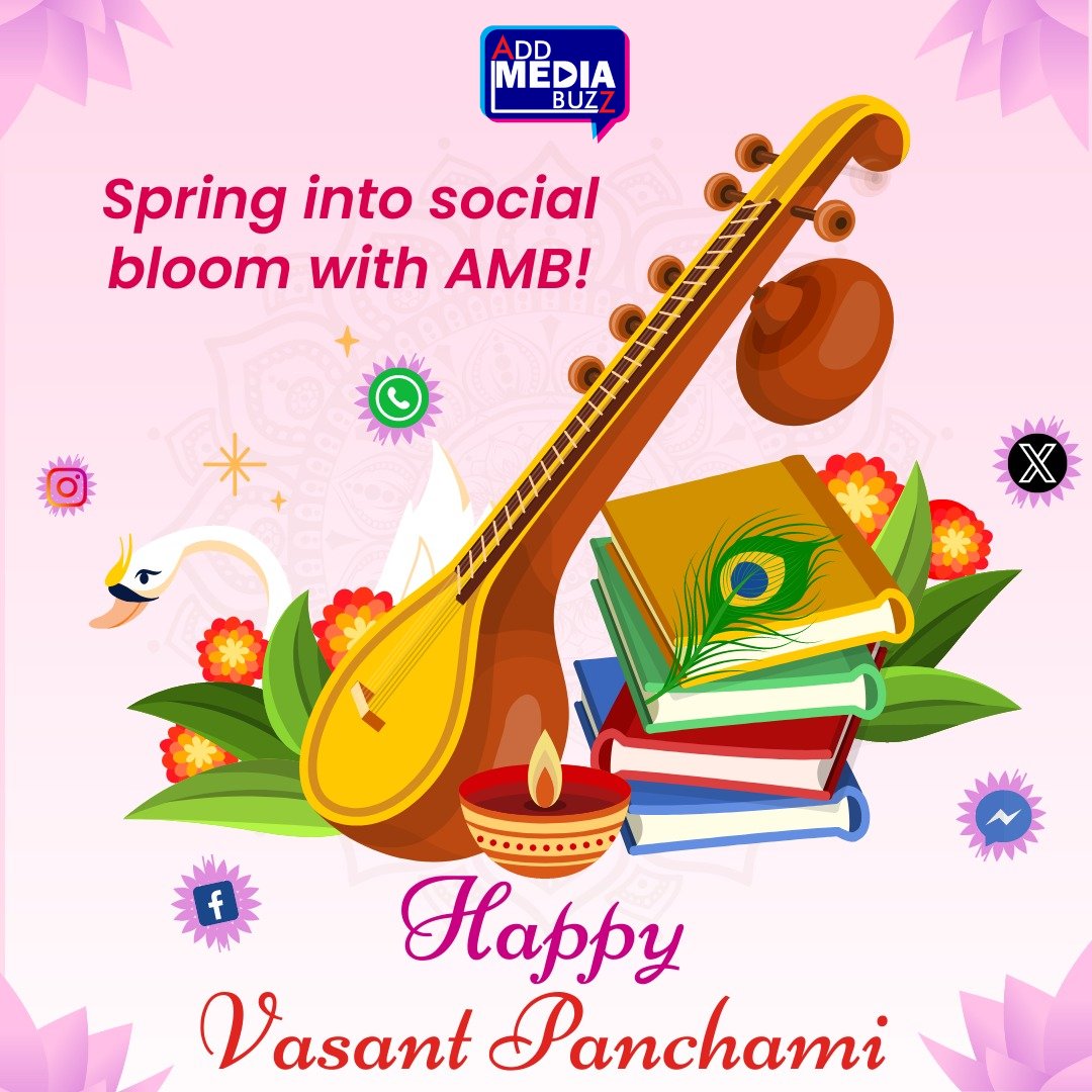 AddMediaBuzz's tweet photo. Blossom your social presence with Add Media Buzz! 🌸
Happy Vasant Panchami from our vibrant team to yours. Let's celebrate new beginnings and vibrant creativity together!
.
.
#AMB #AddMediaBuzz #BasantPanchami #VasantPanchami #VasantPanchami2024 #BrandGrowth #NewBeginnings https://t.co/YgMgktN1k7