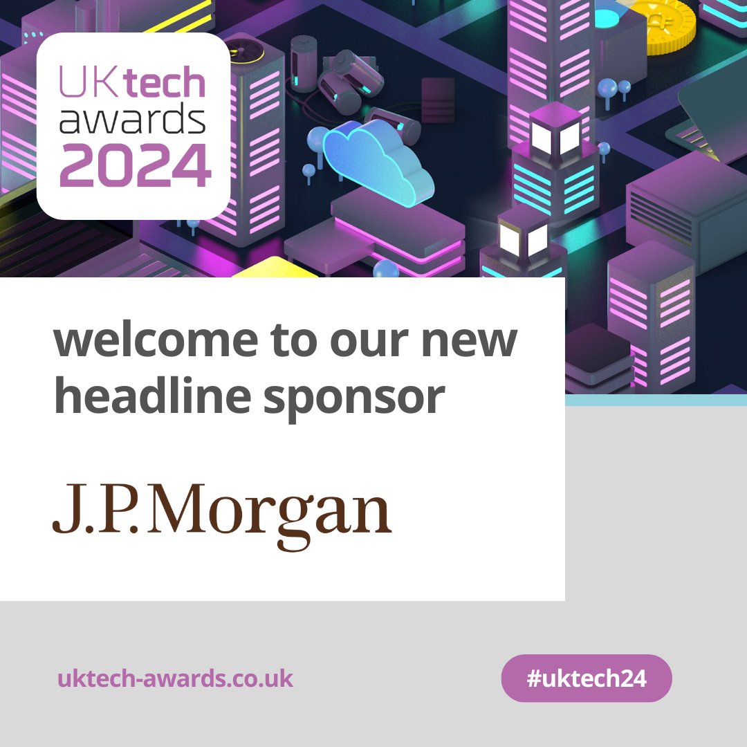 We are thrilled to announce the UK tech awards 2024 has a brand new Headline sponsor! We look forward to working with JPMorgan Chase Commercial Banking to celebrate the very best in the UK tech ecosystem #uktech24 #headlinesponsor #celebratetech