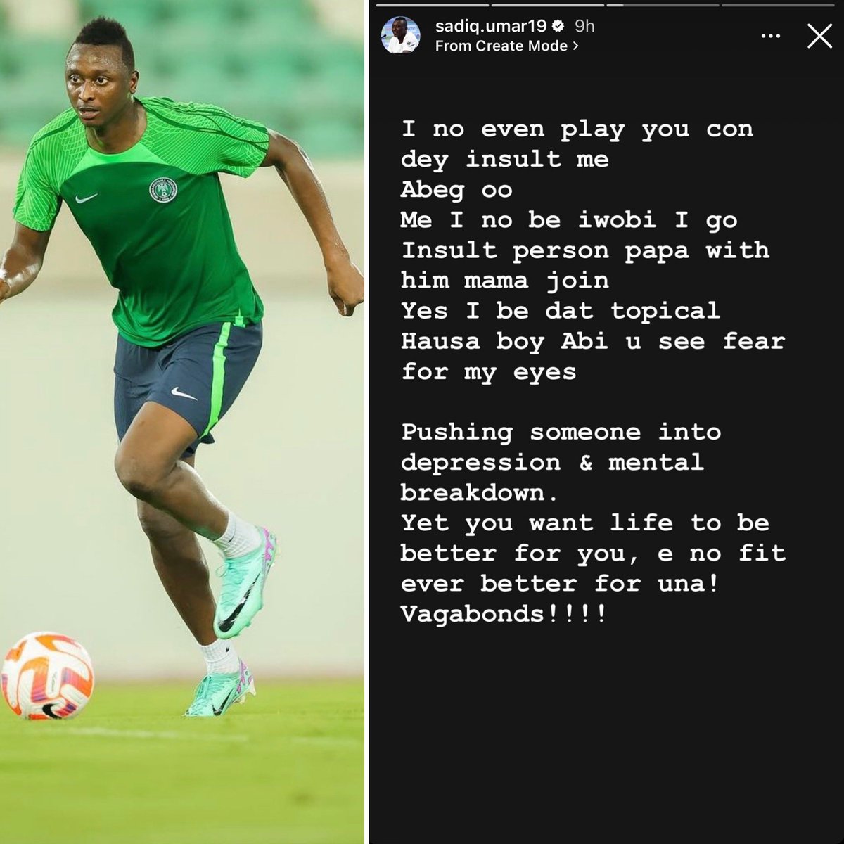 PoojaMedia's tweet photo. Sadiq Umar sends a warning to Nigerians after Iwobi's cyber bullying. 

Wahala https://t.co/1k4XX7AVX0