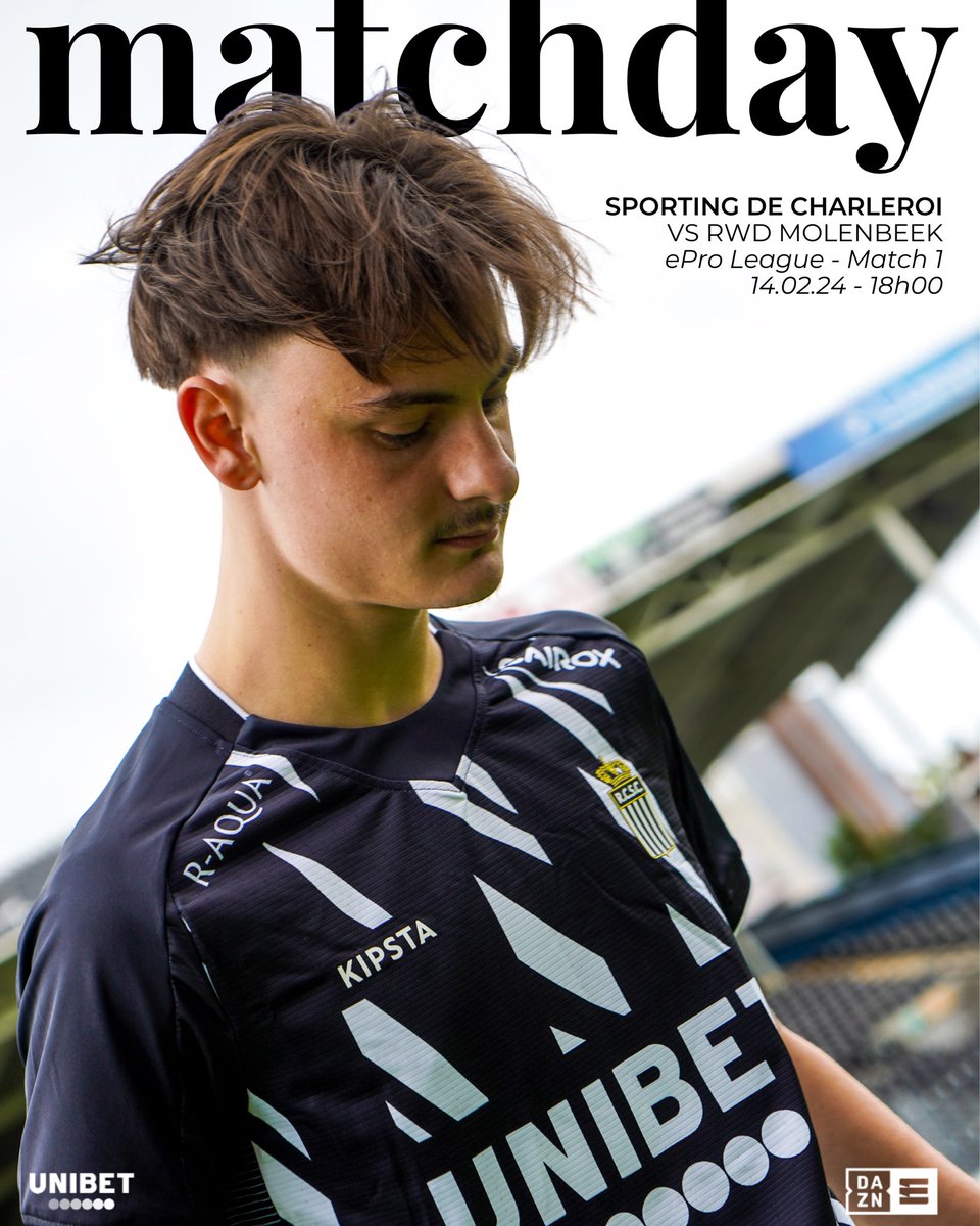 𝑴𝑨𝑻𝑪𝑯𝑫𝑨𝒀  ⚡️

L’aventure commence ce soir !

🎮 : ePro League - Journée 1
🆚 : RWD Molenbeek
📺 : YouTube, Twitch &amp; App DAZN 

#rcscesport #Charleroi #Unibet #eProLeague #CHARWD