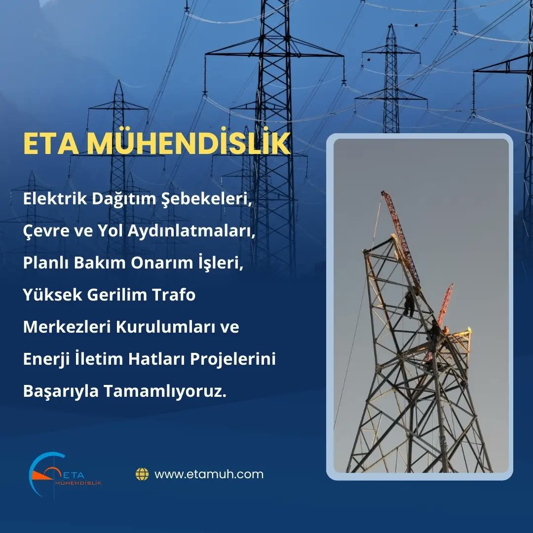 MuhendislikEta's tweet photo. Enerji İletim Hattı çalışmalarımızdan dikkat çekici görüntüler!!!
#Enerjimiz #Her #Yerde #enerjimizheryerde 
#enerjiiletimhattı #elektrik #elektrikdagitim #trafo #aydınlatma https://t.co/TkRvqqSCbu