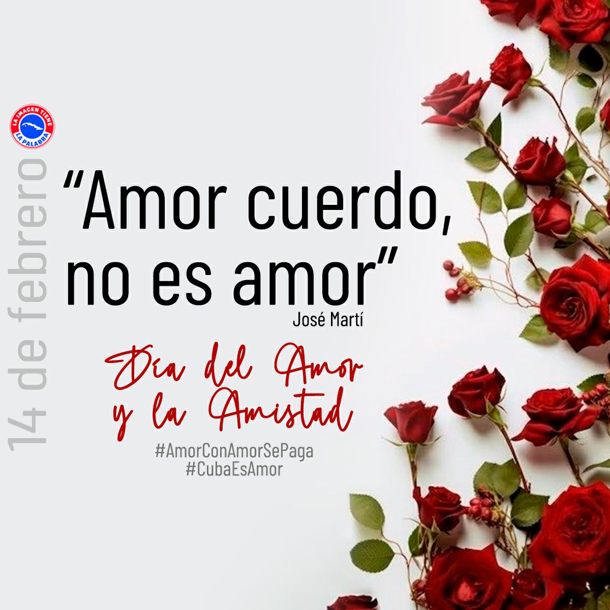 "La única verdad de esta vida, y la única fuerza, es el amor. El patriotismo no es más que amor. La amistad no es más que amor".
#JoséMartí
¡Feliz #DíaDelAmorYLaAmistad!
#CubaEsAmor ❤️