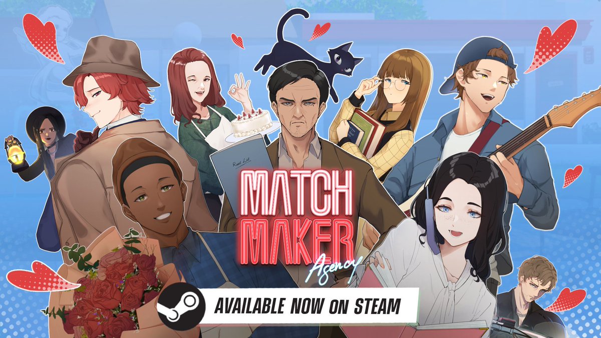 rinoaskyes's tweet photo. Matchmaker Agency by @nijigamesstudio &amp; @MelonCatGames is so fun! Love the cosy music, the match mechanic and being able to play Cupid 💘

My only request to the devs - how can I match myself with Thomas Moore 😍 https://t.co/kCmFEsHzip