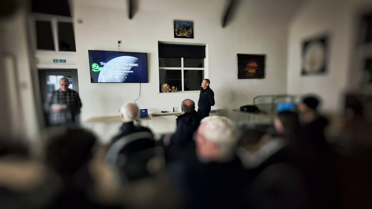 DoncasterAstro1's tweet photo. A fabulous evening listening to Julian Onions talk about the far side of the Moon https://t.co/6x65CD1kXz
