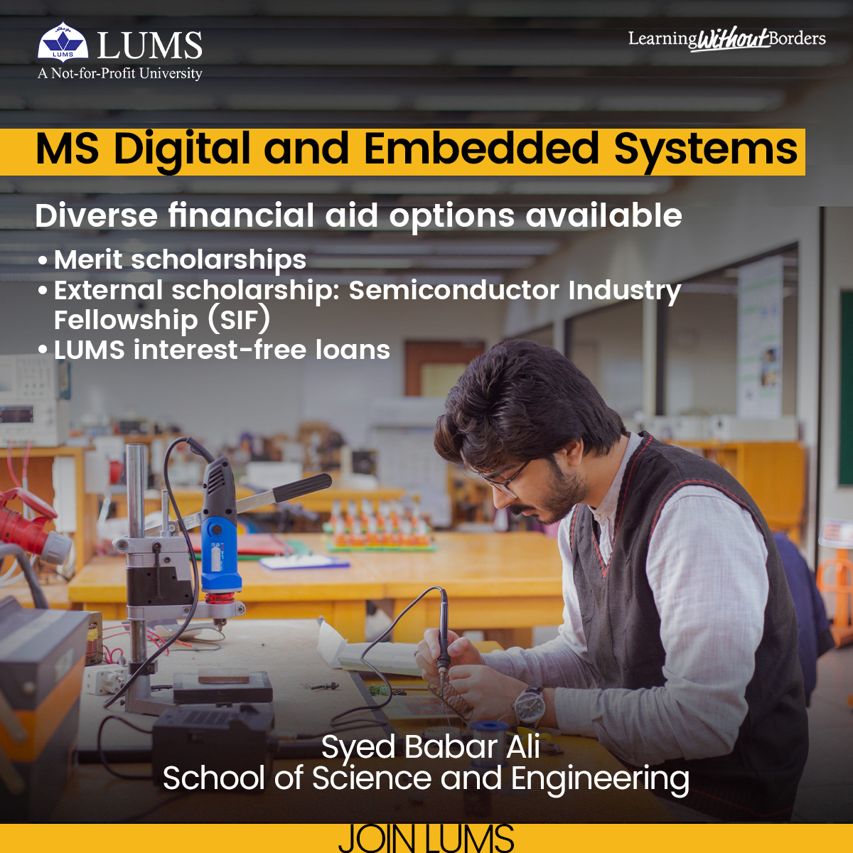 Join MS Digital and Embedded Systems at @sbasselums and excel in designing digital integrated circuits using industry-standard design tools and methodologies. Apply now! bit.ly/41gZhNI #LearningWithoutBorders