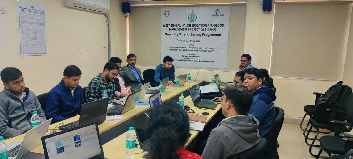 Coordinated a training program on behalf of NWA, CWC, Pune for officers belonging to SPMU-West Bengal Major Irrigation and Flood Management Project and Irrigation &amp; Waterways Department, Govt. of West Bengal during 29.01.2024 to 02.02.2024 at Jal Sampada Bhavan, Kolkata