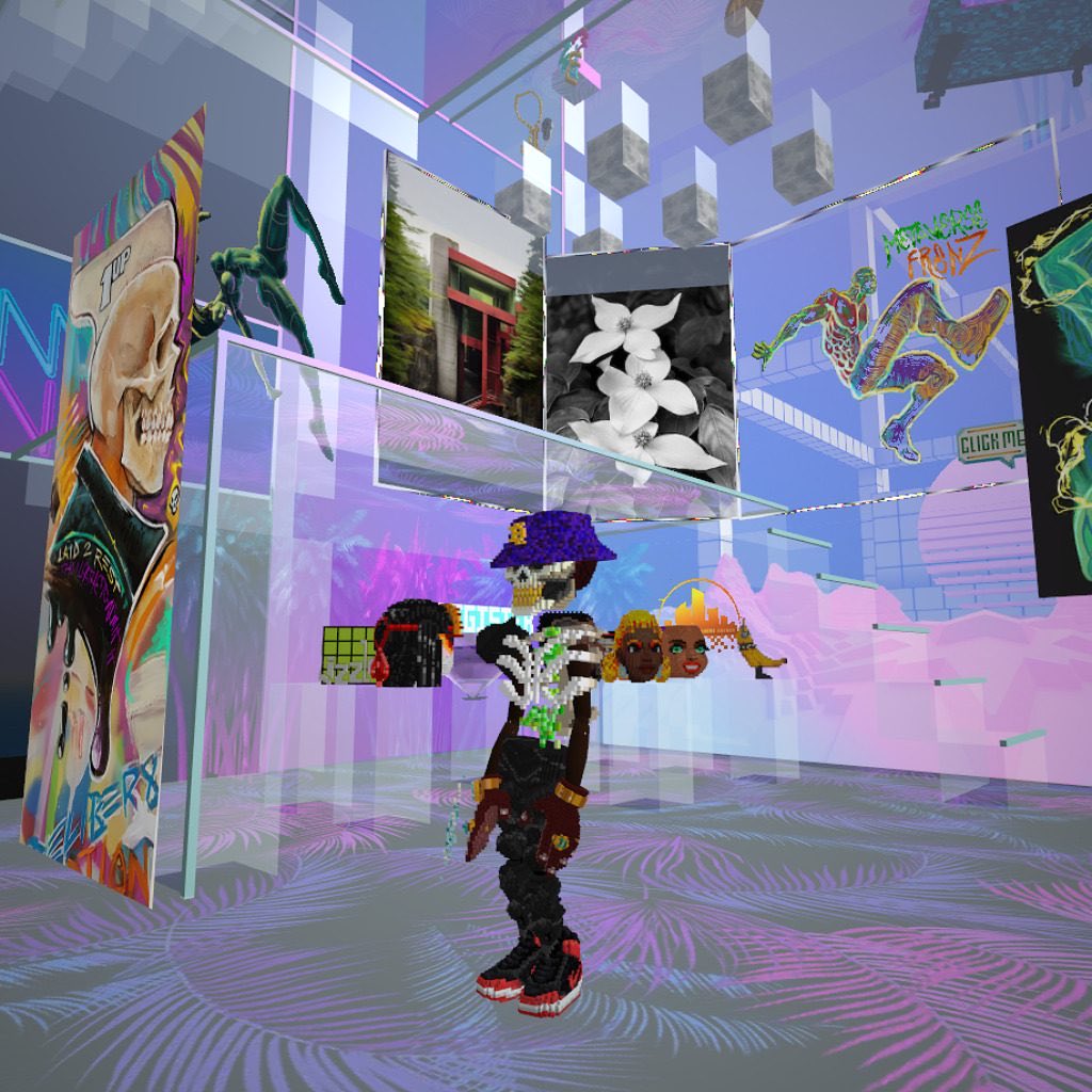 I’ve started adding metadata to Womps that includes who is in the photo and what they’re wearing. Eg:

“Flex commands attention in a mesmerizing Voxel Ribcage creation by Josie, perfectly complemented by a pair of exquisite, limited edition red pumps”