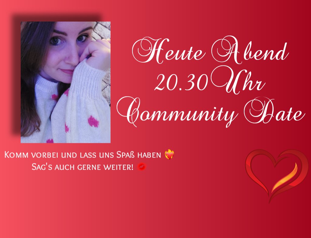 Komm doch heute Abend vorbei ❤️‍🔥
Würde mich freuen dich zu sehen 🥰
Oh und sags gerne weiter ❤️‍🔥

twitch.tv/tijay_13

#TwitchDE #tijay_13 #streamer <a href="/rtsmallstreams/">RT Small Streams</a> <a href="/SmallStreamersR/">#SmallStreamersConnect RT</a>