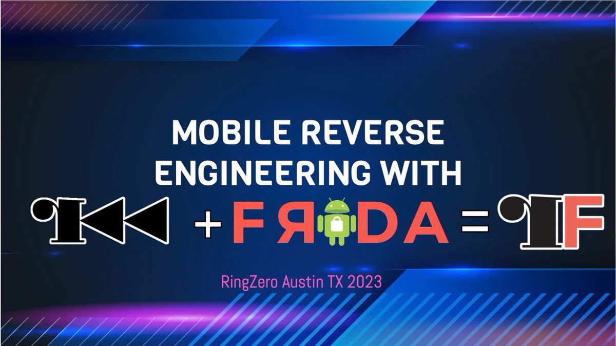 as0ler's tweet image. Do you want to know more about #r2frida? Found this awesome blog talking about some practical stuff using one of our challenges! twelvesec.com/2023/10/10/byp…

Besides, do not lose the opportunity to learn more on our training with @enovella_ &amp;amp; @Hexploitable!

ringzer0.training/trainings/mobi…