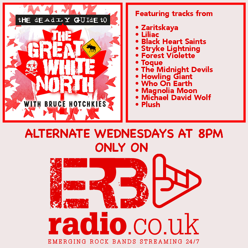 Bruce Hotchkies sends all the love* this Valentine's on #TheDeadlyGuideToTheGreatWhiteNorth tonight at 8pm with tracks from @ZaritskayaDaria | @LILIACBAND | @strykelightning | @toquerocks | @midnightdevils | @howlinggiant | @plushrocks *Soppiness not guaranteed...