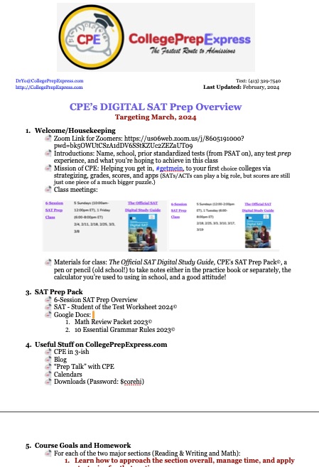 CPE_DrYo's tweet image. Taking the new #digital #SAT in school in late March? Prep with Dr. Yo in his 6-Session (2 hr each) #PrepClass starting this Sunday 12-2pm ET in WeHA and on Zoom.
Details: collegeprepexpress.com/sats/
Dates/Times/Reg: collegeprepexpress.com/test-prep-clas…