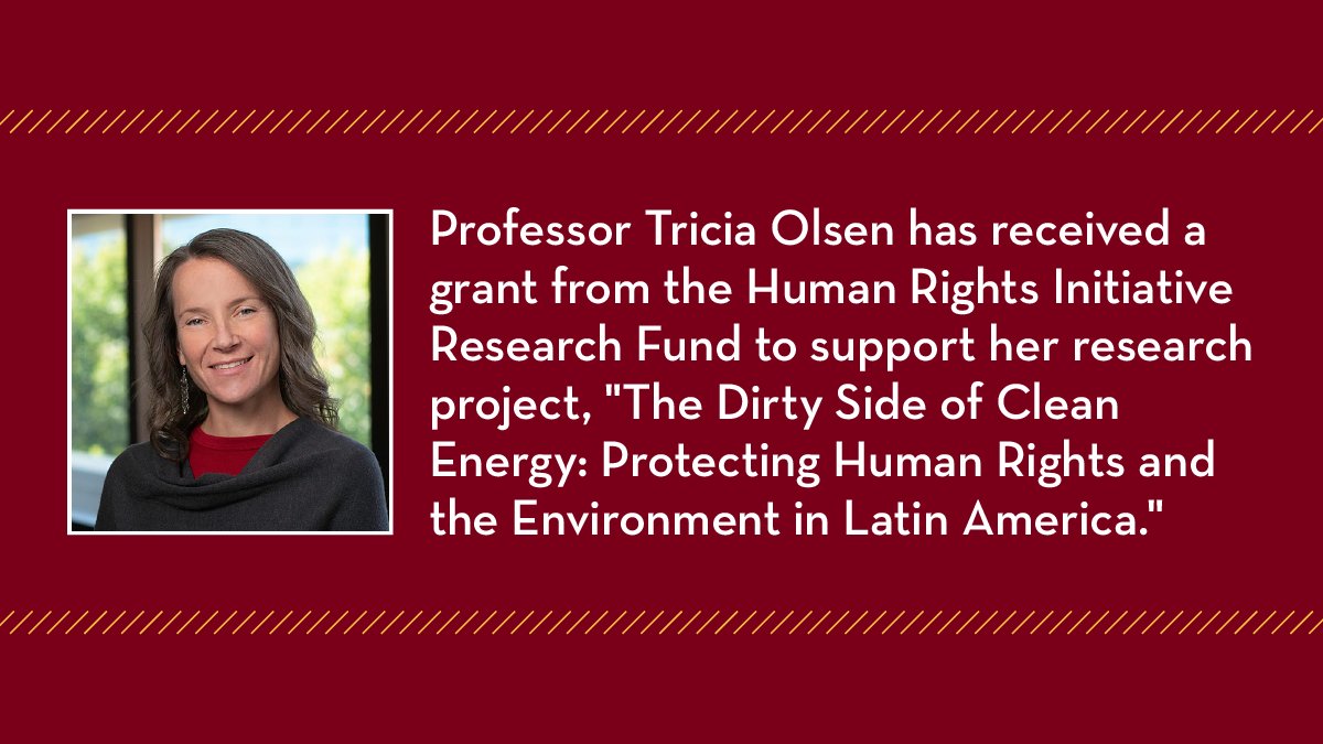 HHHSchool's tweet photo. Professor Olsen and her collaborators will examine how various actors in Colombia can mitigate human rights violations that threaten to hinder the countryโs activities in the clean energy transition. ๐๐ฟ https://t.co/albN7n5aPY #HHHProud #AdvancingTheCommonGood https://t.co/AQeQltAq4Z