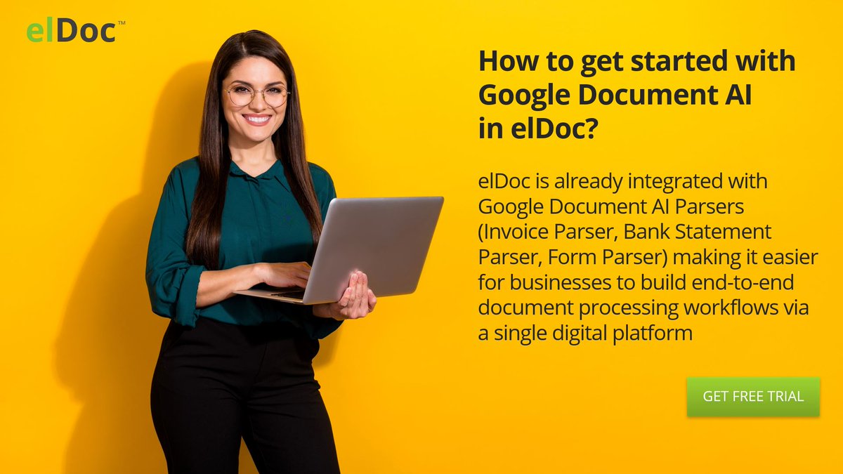 Turn your data into valuable insights and automate document processing from end-to-end perspective: #DataCapture & #DataRecognition “on the fly” with #GoogleDocumentAI capabilities, #DataPostProcessing, #WorkflowAutomation & #DataManagement with #elDoc capabilities. #AI #SaaS