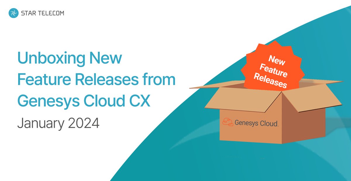 See what's new from Genesys Cloud CX! We cover the January 2024 New Feature Release Notes here ▶️bit.ly/3I3w4ON

Be sure to subscribe and turn on notifications to stay up to date on all new features/updates!

#Genesys #StarTelecom #GenesysCloudCX #CloudContactCenter