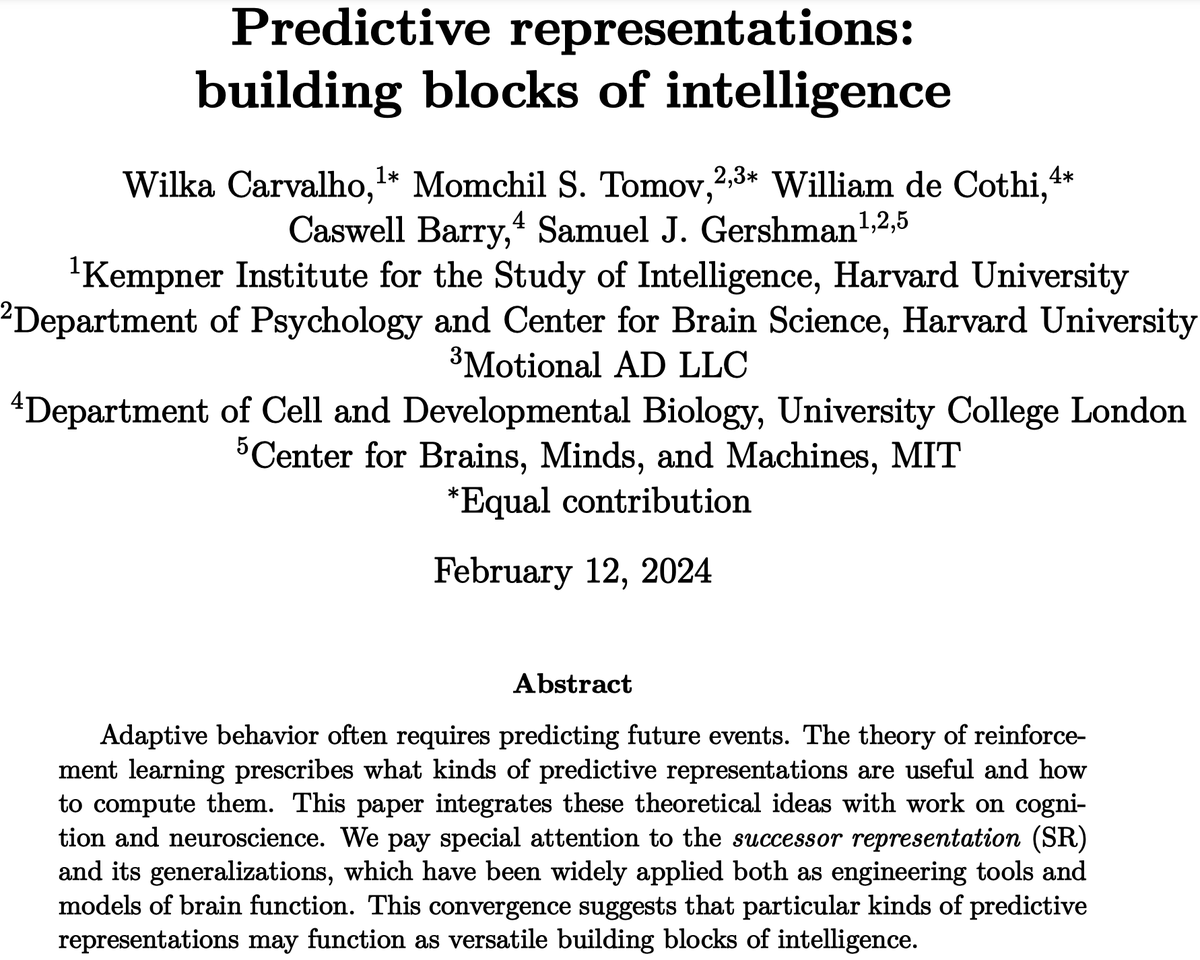 Excited to share our review on the successor representation and two important generalizations:   successor features and successor models!

These provide answers spanning AI, cognitive science, and neuroscience for how agents can efficiently reuse their knowledge in new situations