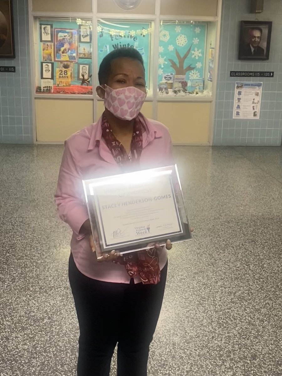 Congratulations to Mrs. Henderson-Gomes for winning Virginia Ambassador of Kindness award. Well deserved 🤩 #WeAreHCS #MachenMustang