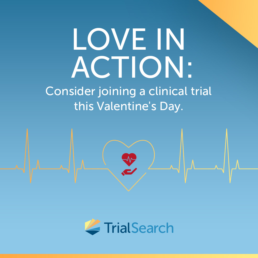 Love your health this Valentine's Day: Explore clinical trials for well-being and to be a part of medical advancement. To begin your search for a #clinicaltrial, please visit: trialsearch.com/bs/dbfe0a8994 #HappyValentinesDay