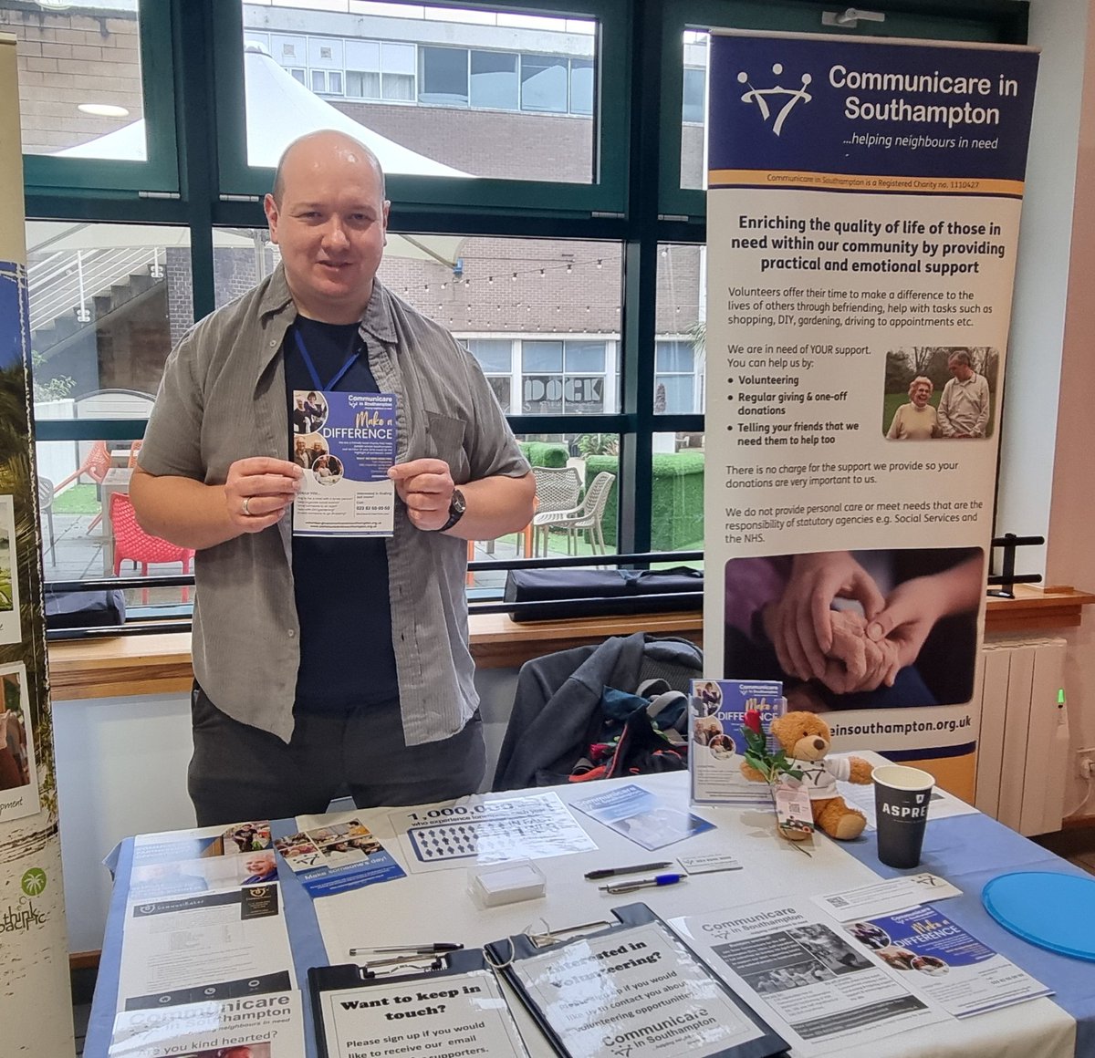 It was Day 3 of our #SVW24 'Get Into Volunteering' Festival today, and we were pleased to welcome on-campus @VisitSoton, @thinkpacific, and @Communicare_SO who shared great opportunities with our @SolentUni students. #CommunityImpact #Volunteering