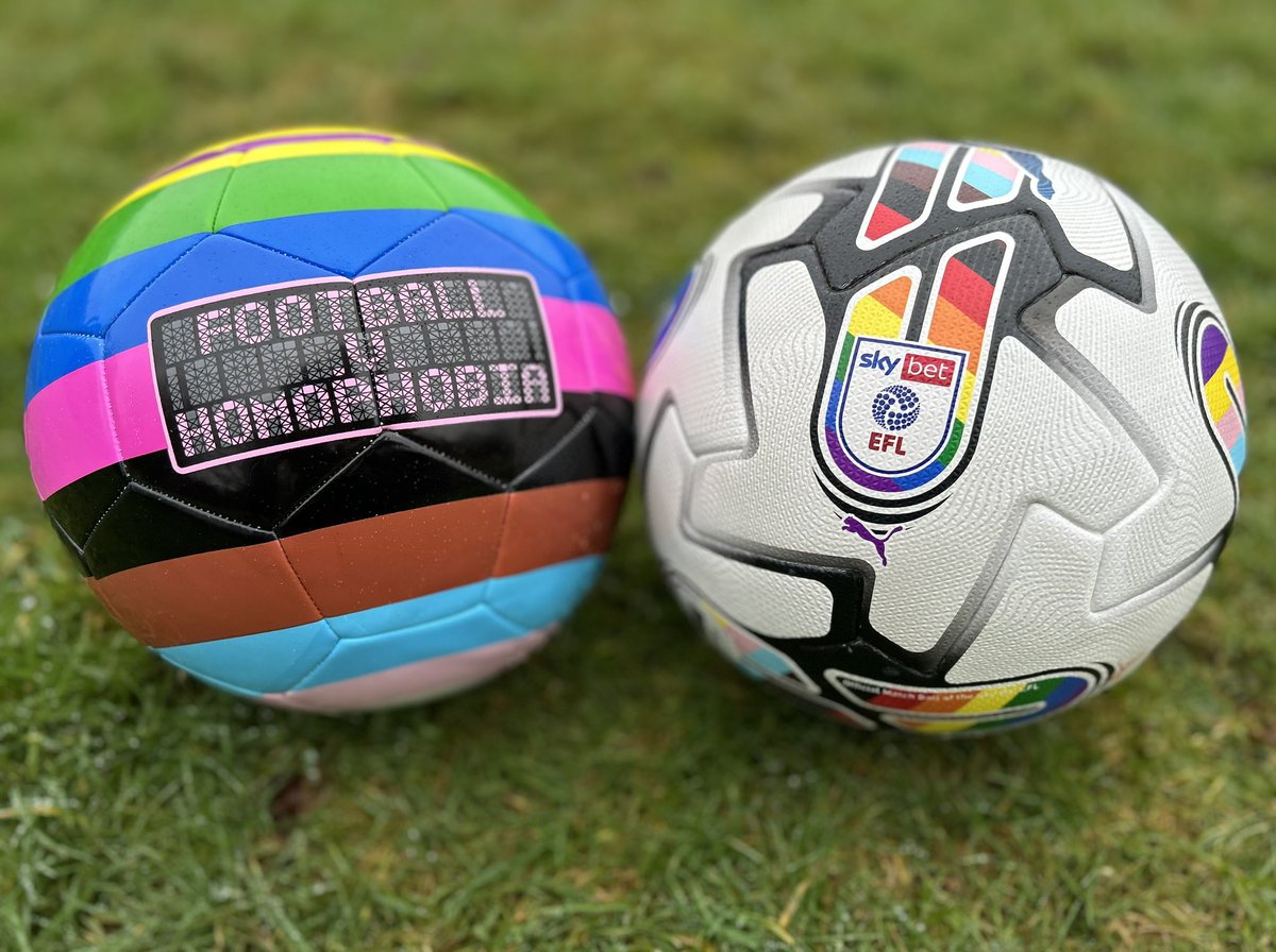 FvHtweets's tweet photo. ⚽️🌈 Our FvH Pride Football has a new team mate! 

Since 2019, FvH has sent 1000s of balls to clubs, leagues, orgs and fans. 

You can help fund our volunteer-led campaign’s important work in education &amp; tackling discrimination by buying one here >>> https://t.co/M0AOuOB6gk https://t.co/zgiFnhbU47