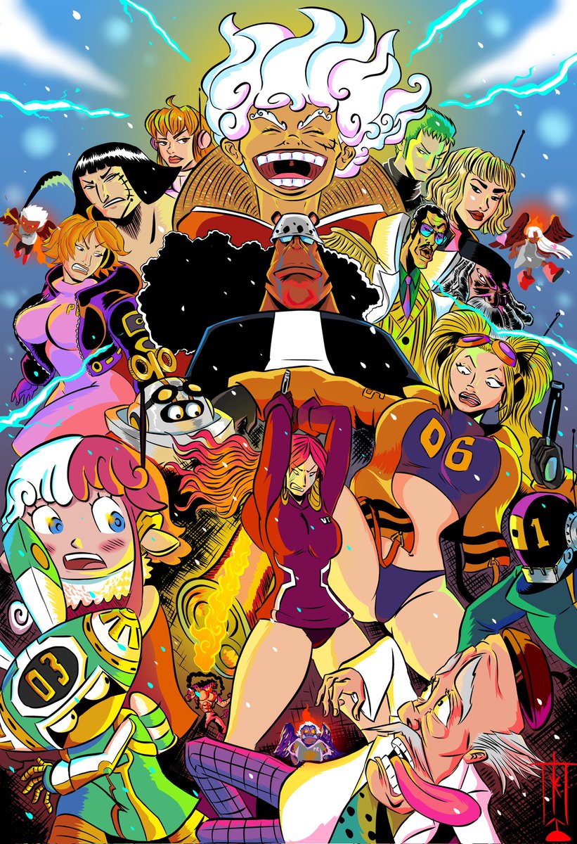 T785dk's tweet photo. With Egghead potentially ending soon in the manga and just beginning in the anime, I wanted to make a tribute piece to this awesome arc. #1107 #ONEPIECE1107 #ONEPIECE    #luffy #kuma #bonney #joyboy #anime #manga https://t.co/cWWqa8LTYL