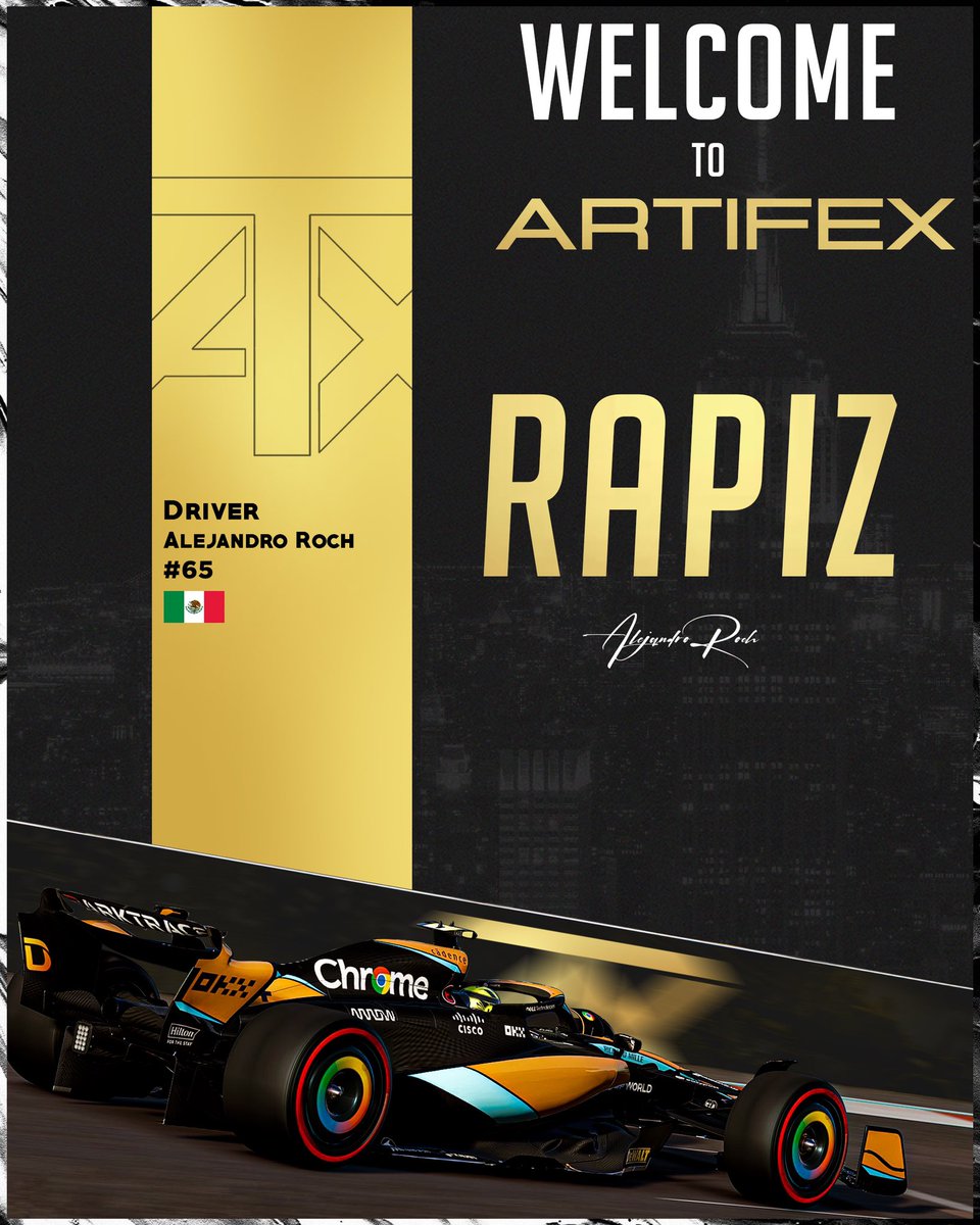 .#ATXSIM | Driver signing ✍️ 

We are very pleased to announce the signing of <a href="/_RapyZ/">Rapy_</a> to our Console NA roster.

The Mexican driver holds a great deal of talent and is eager to continue impressing after recently switching to no assists.

Welcome Alejandro 🇲🇽