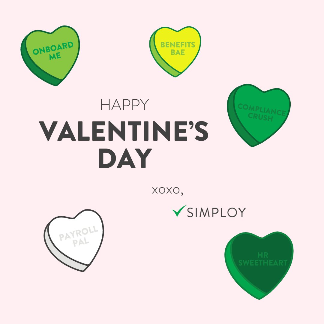 💌💘 Roses are Red, Violets are Blue, Happy Valentine's Day from Simploy to You! 💘💌

Happy Valentine's Day! May your day be as delightful as a flawless compliance audit. 💐

#ValentinesDay #HRHumor #SimployCupid #LoveInTheWorkplace #SpreadTheLove