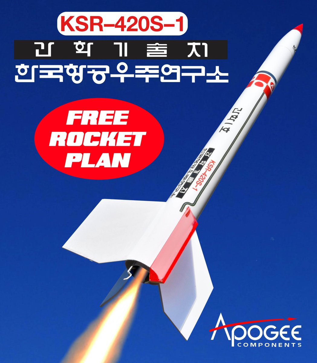 ApogeeRockets's tweet photo. Be sure to download the FREE rocket plan (KSR-420S-1) from the newest issue of the Peak-of-Flight newsletter #619. https://t.co/zLyADByJ4r

#rocket #modelrocket #modelrockets #modelrocketry #rocketry #rocketeer #rocketeers #hobby #rockettok #rocketrycontent https://t.co/dfgS38RAn6
