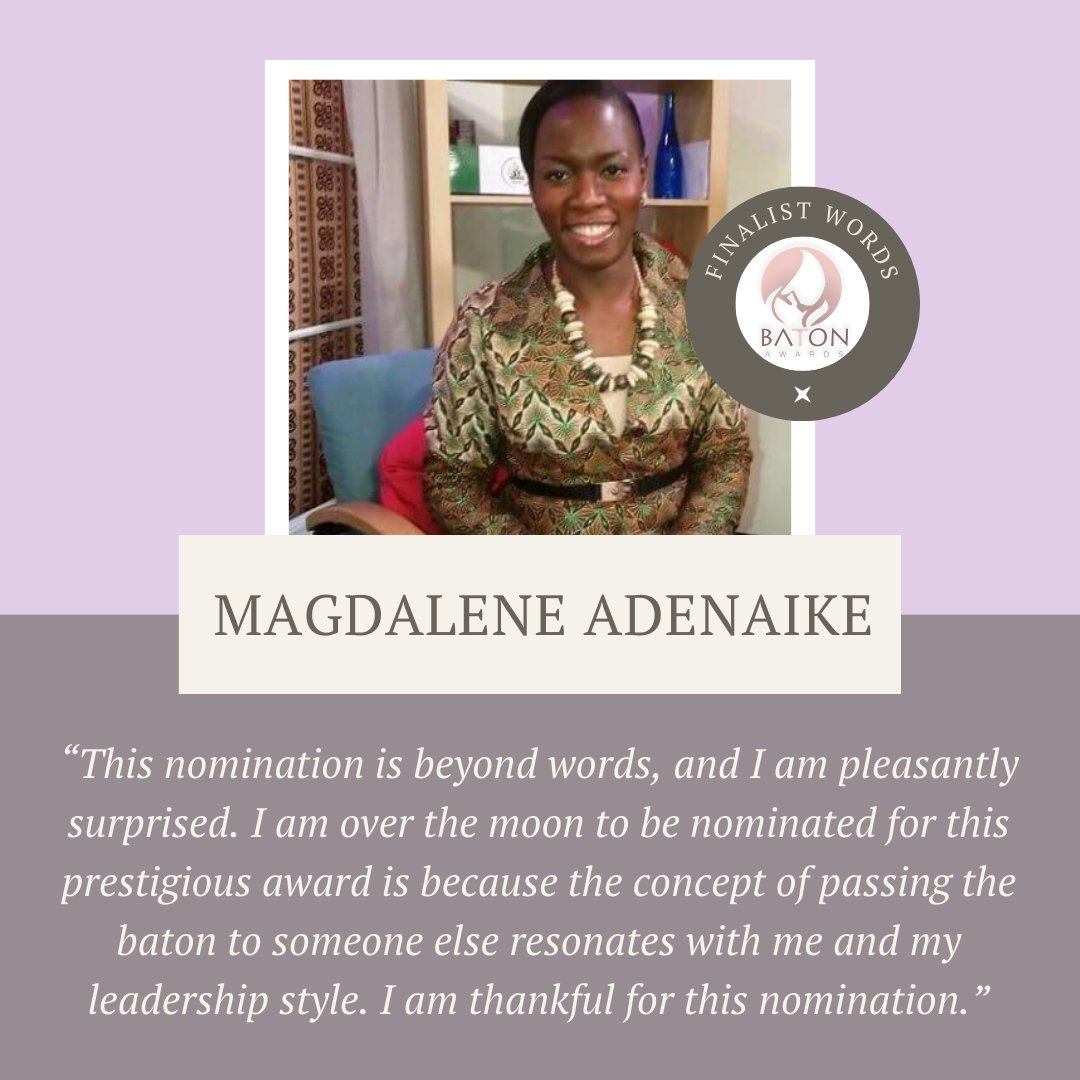 Here are a few words from Magdalene Adenaike, Our Finalist of The Third Sector Award🏆 Thank you everyone for joining us at The Baton Awards and helping us shine a light on outstanding women from diverse racial groups who are making a difference in the world! #TheBatonAwards
