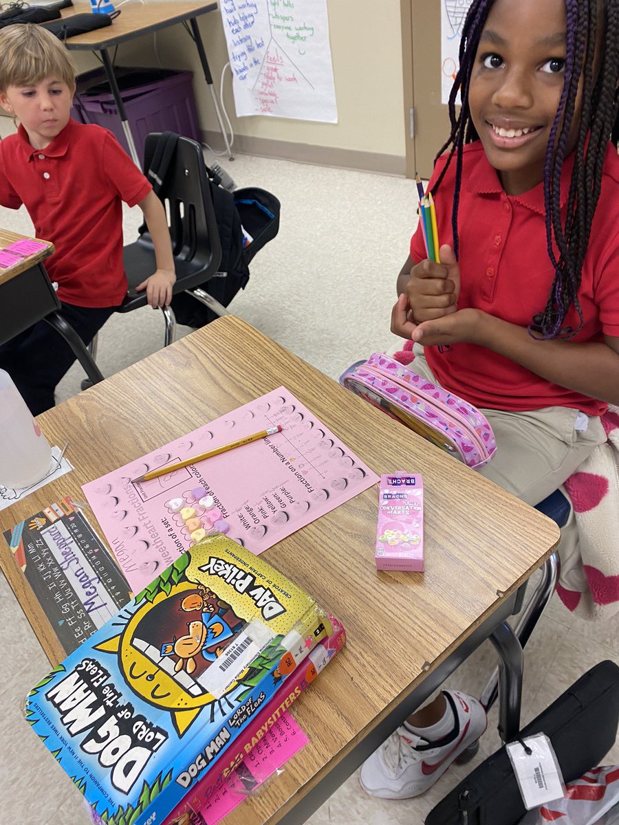 Reviewing our fraction skills using Sweet Hearts! We love learning! ❤️<a href="/collierschools/">Collier County Public Schools</a> <a href="/PoincianaCCPS/">Poinciana Elementary</a>