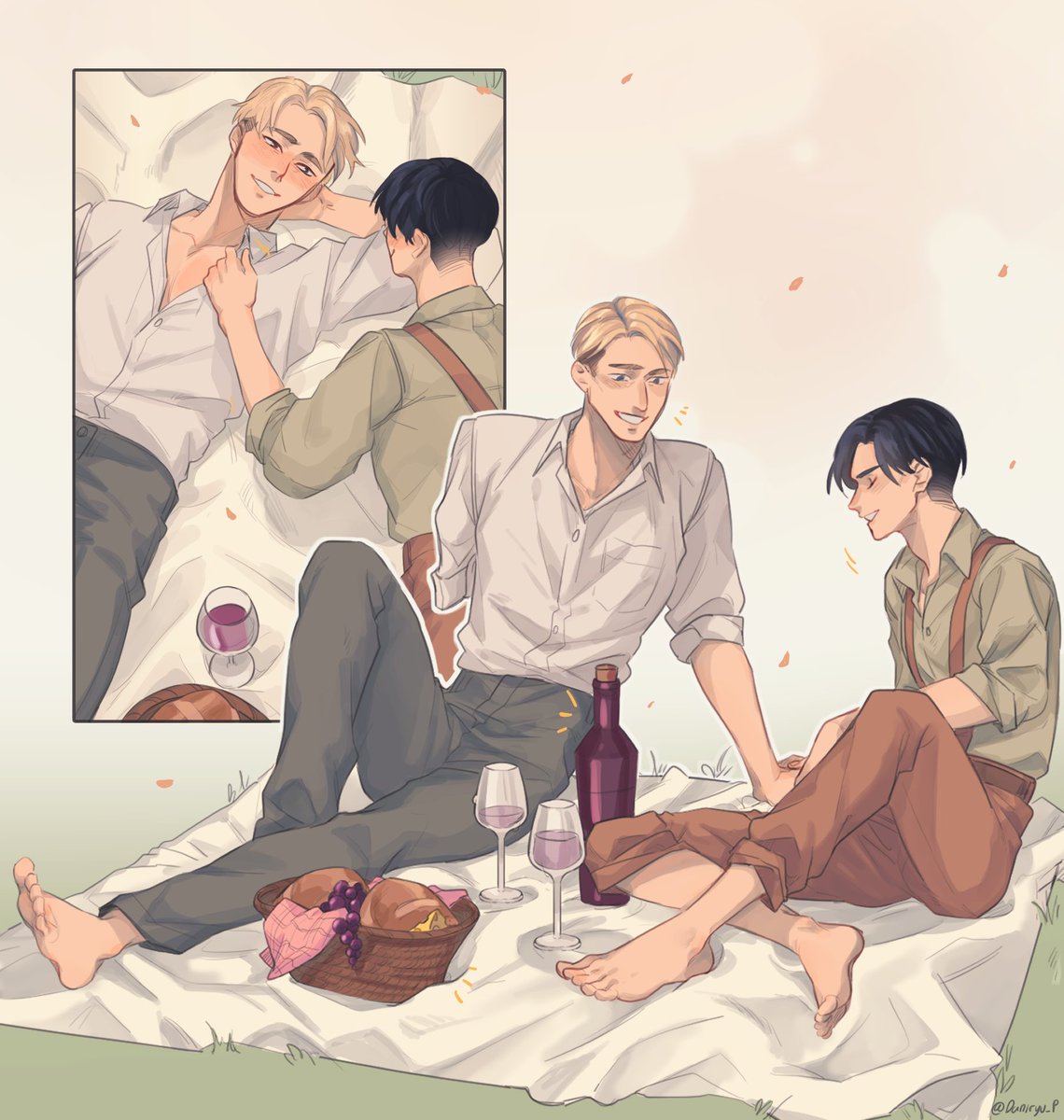 💕Happy Valentine's Day💕 with #eruri #エルリ having a relaxing date in the fields💜💚