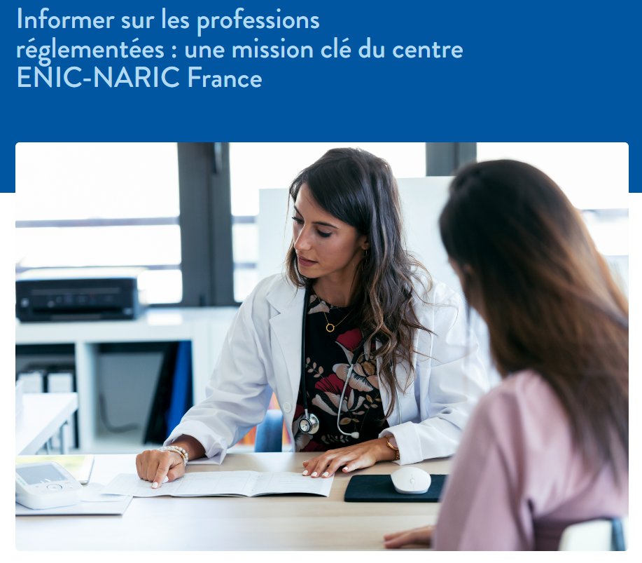 ⚠️Attention !  Le centre ENIC NARIC France, n’accepte pas de dossiers pour certaines professions telles que psychologue, médecin, architecte…. 

👉Vous trouverez plus d’informations sur notre site : urlr.me/smjdL