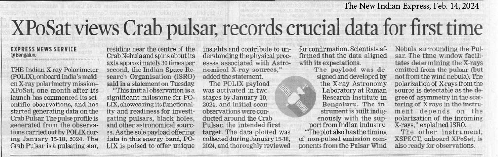 RRI_Bangalore's tweet photo. The first light obtained from @RRI_Bangalore built #POLIX onboard #XPoSat is out !!
Check out the development featured in many prominent media
https://t.co/btUNCEKr3c
https://t.co/Z9hh3HgL3F
@PMOIndia
@DrJitendraSingh
@PrinSciAdvGoI
@IndiaDST
@karandi65
@TarunSouradeep https://t.co/16ZAJWI3cq