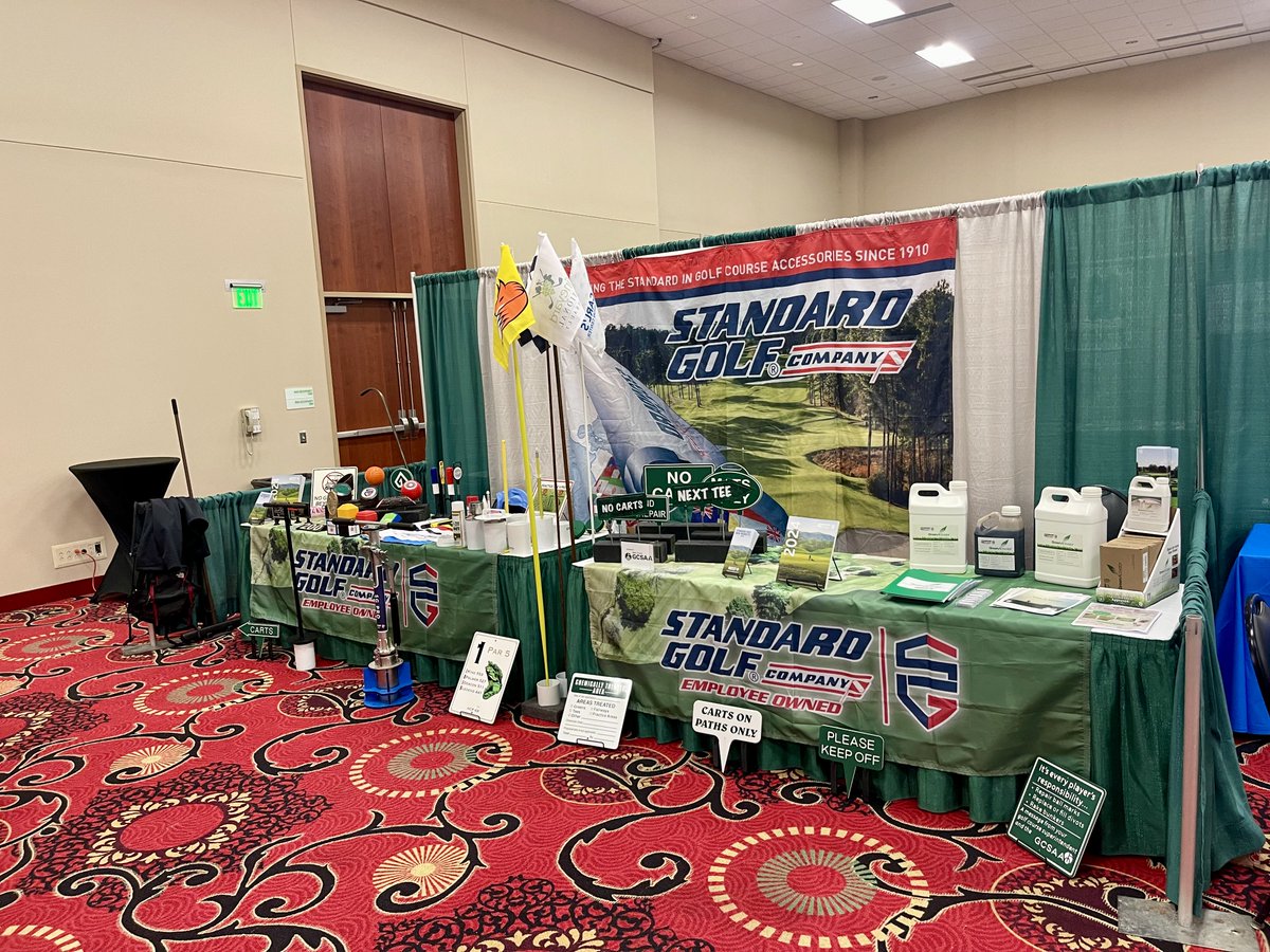 StandardGolf's tweet photo. 🔵 Standard Golf would like to welcome all of you who are attending the @GCSAA Iowa Chapter ITI Conference and Trade Show. Feel free to stop over for some Standard Golf Merchandise and Info! We’re happy to support our HOME Chapter this week! 🔴 https://t.co/DudqnFtzUI