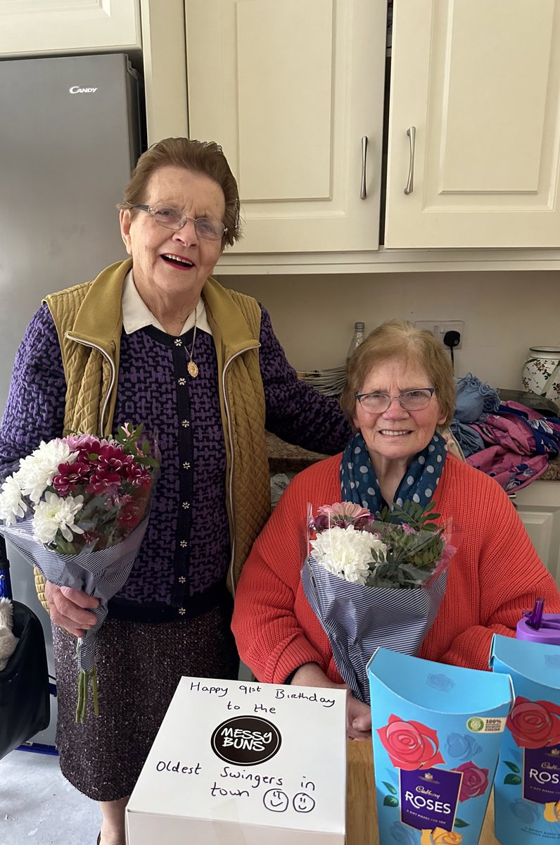 “The Oldest Swingers in Town”👵🏻👵🏻

Happy #91stBirthday to my Granny Sheila McCarthy &amp; her twin Maura O Keeffe (Midleton) celebrating an incredible 91 years on Valentine’s Day❤️

Side by side since 1933, living only 500m apart their whole lives! 

Blessed to have them in my life🙏
