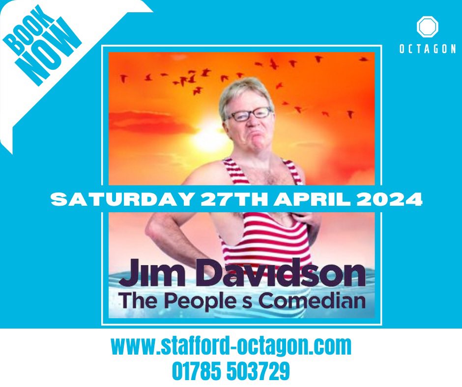 Adults only! 👀

<a href="/JimDOfficial/">Jim Davidson</a> tickets are selling fast! 

Don’t miss out on this rip-roaring night of grown up comedy, as Jim brings his unique ‘Swimming Against The Tide’ Show to the Stafford Octagon 👊👇

#staffordshire 

🗓️ Saturday 27th April 2024
🎫 ticketnation.uk/shows/jim-davi…