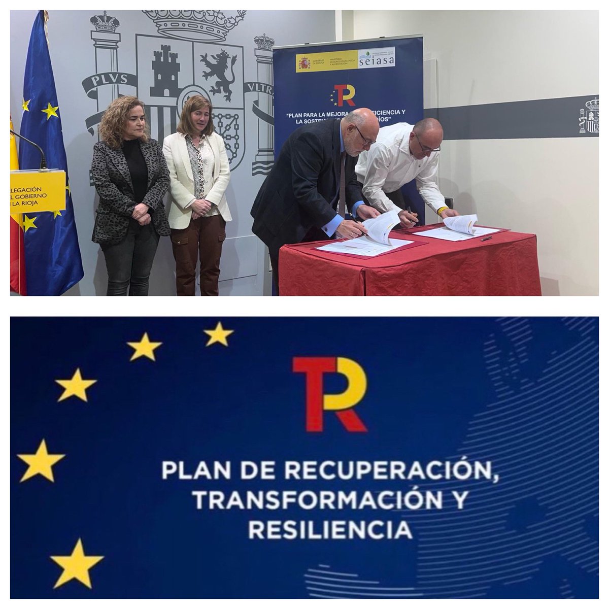 SEIASA_OFICIAL's tweet photo. El @mapagob a través de @SEIASA_OFICIAL ha firmado hoy 2 adendas a los convenios #modernizacionregadio en las zonas regables de Cenicero y Nájera #LaRioja 🍇con una inversión total de 
✅ 35,5M€ con cargo al @P_Recuperacion #NextGenerationEU 

#digitalización 📱
#sostenibilidad https://t.co/RwmHYZCJAX