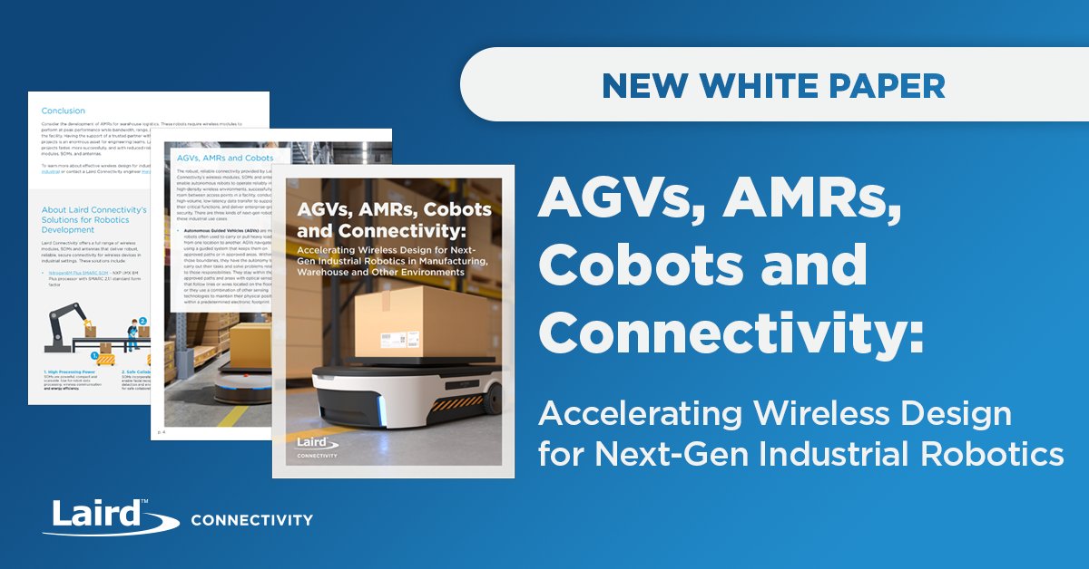 The evolution of AGVs, AMRs, Cobots, and their connectivity is shaping the future of manufacturing, warehousing, and other environments. Read this white paper to explore how Wi-Fi 6 / 6E and system-on-modules (SOMs) are overcoming the unique hurdles experienced by this generation