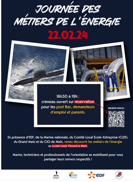 EDF Grand Est (@edf_grandest) on Twitter photo 📢Événement🗓️
Vous ĂŞtes Ă la recherche d'un emploi ?
🔌 RDV le 22 février au lycée Louis Vincent à #Metz pour la Journée des Métiers de l'#Energie !💡 Découvrez les opportunités de carrière chez EDF et la <a href="/MarineNationale/">Marine nationale</a> en <a href="/regiongrandest/">Région Grand Est</a>⚡️
Rejoignez-nous !🤗
<a href="/RA_GrandEst/">Région académique Grand Est</a>
👇👇 📢Événement🗓️
Vous ĂŞtes Ă la recherche d'un emploi ?
🔌 RDV le 22 février au lycée Louis Vincent à #Metz pour la Journée des Métiers de l'#Energie !💡 Découvrez les opportunités de carrière chez EDF et la <a href="/MarineNationale/">Marine nationale</a> en <a href="/regiongrandest/">Région Grand Est</a>⚡️
Rejoignez-nous !🤗
<a href="/RA_GrandEst/">Région académique Grand Est</a>
👇👇