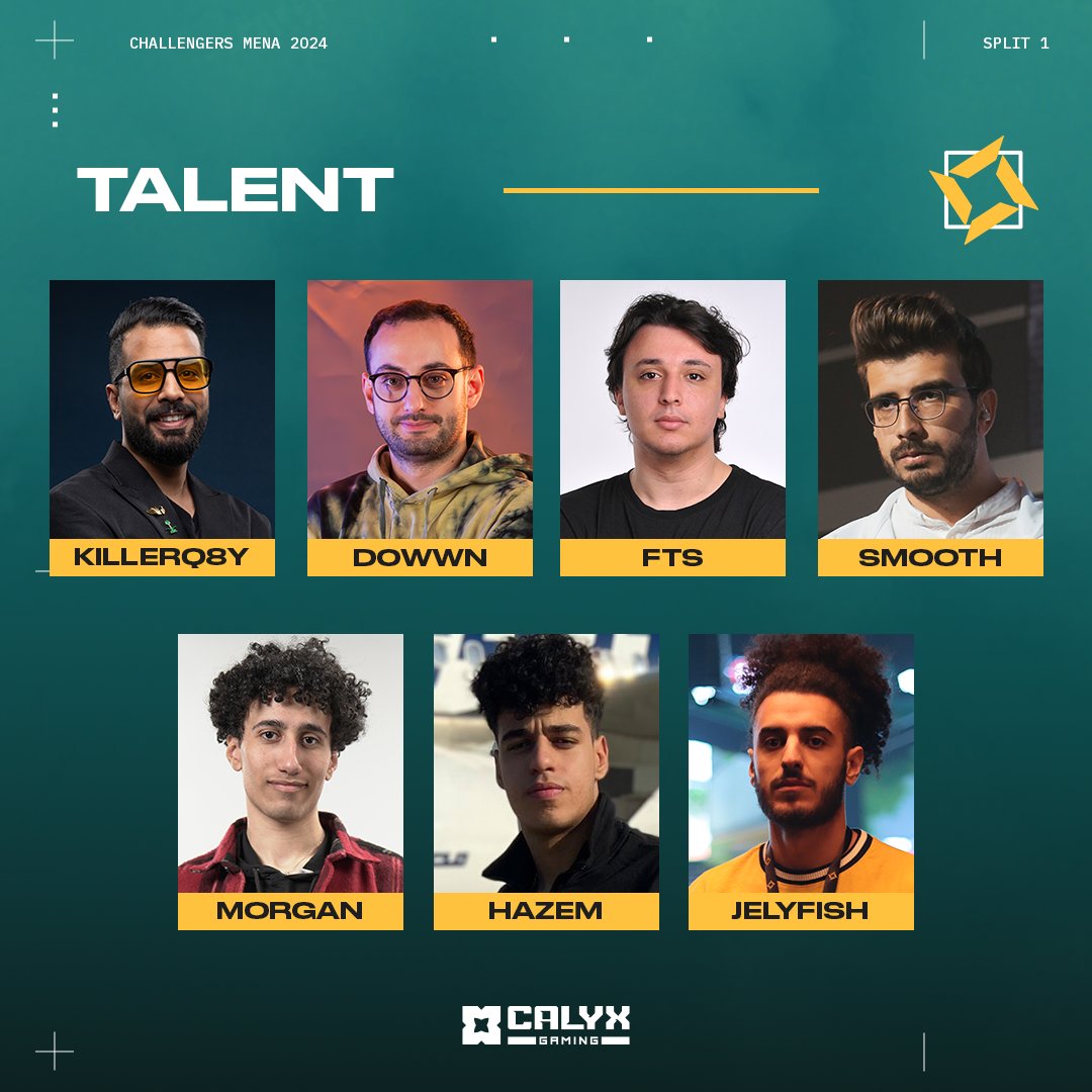تعرفوا على الموهاب التي ستصحبكم خلال بطولة Challengers 2024 🤩

Meet our star-studded Challengers 2024 Talent Roster 🤩

<a href="/xKiLLeRQ8Y/">Twis KiLLeRQ8 🧠</a> 
<a href="/AliJardak/">d0wwn 🇵🇸🇹🇳</a> 
<a href="/ftsvlr/">Shoeib ~ شعيب</a>
<a href="/SmoothCasts/">Smooth 🇹🇳</a> 
<a href="/MorganCasts/">Morgan 🎙</a> 
<a href="/hazemxQ/">hazemx</a> 
<a href="/JelyfishTN/">Jelyfish</a> 

#ChallengersMENA | #WeAreTheSeekers