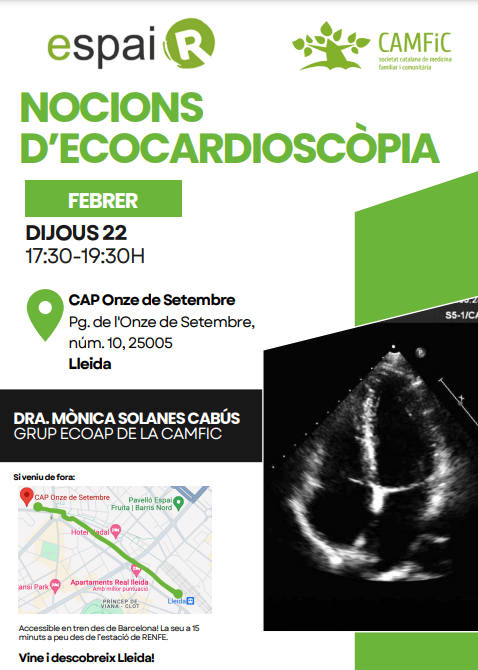 CAMFiC's tweet photo. ⏰Afanya't #resident! No desaprofitis aquesta oportunitat #CAMFiC de reforçar les teves habilitats professionals en el camp de l'ecocardioscòpia 🫀

📍CAP Onze de setembre, Lleida
📅22/02/2024
⏰17:00h

Encara hi ets a temps d'inscriure't, és gratis😉👇
https://t.co/ekIF9OQ5Uf https://t.co/9x2wH98Wg6