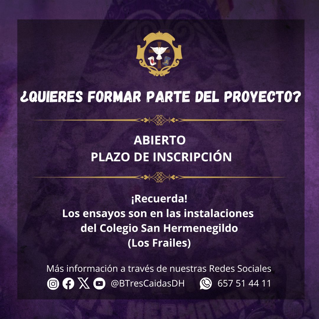 ⌛ Comenzamos la #Cuaresma con la ilusión de seguir con trabajando por la música. ¿Te animas formar parte del proyecto? Solo tienes que contactar con nosotros.

#trescaidasdoshermanas #cornetasytambores #ensayos